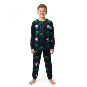 MINECRAFT Black Velour Pyjama Set