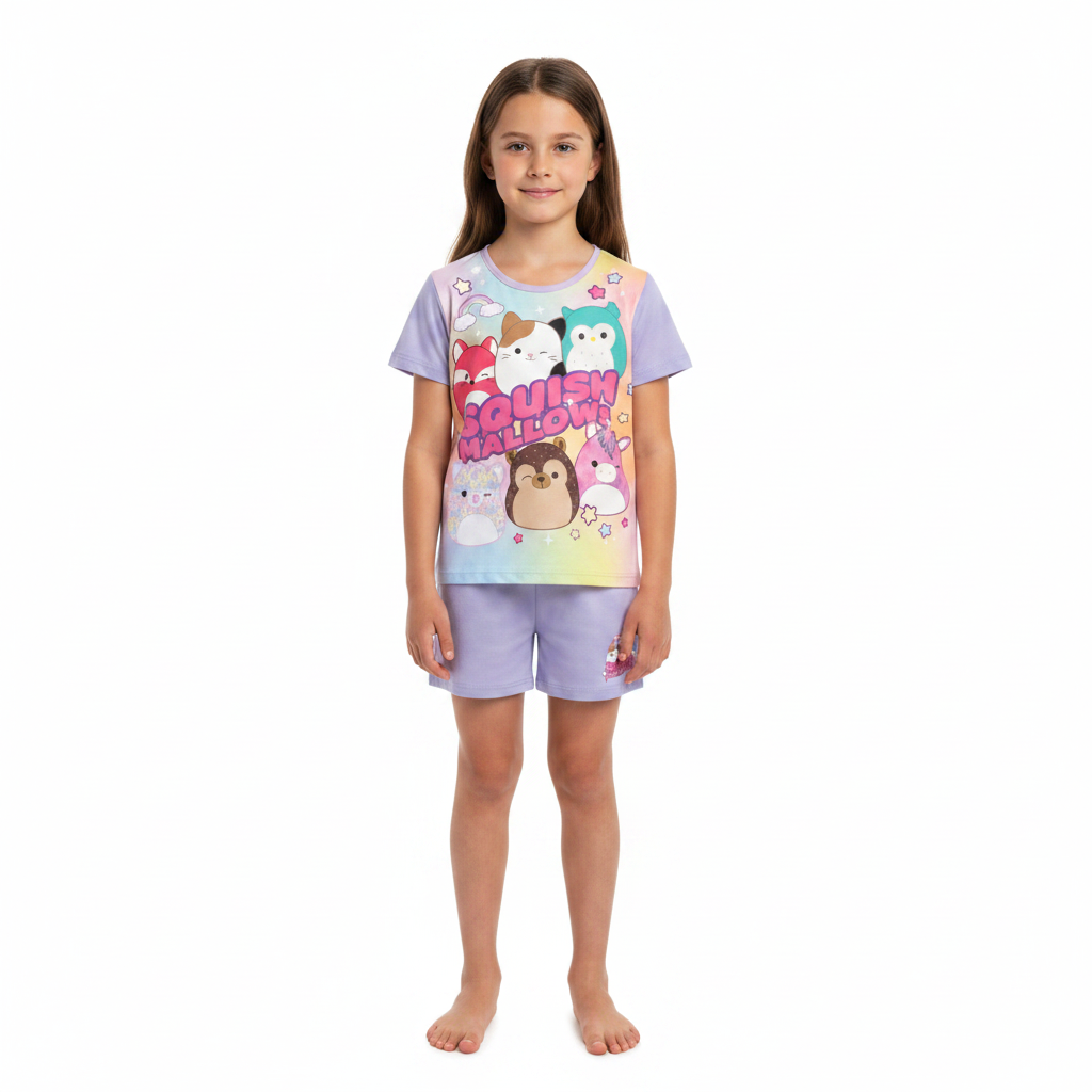 Squishmallows | Lilac Shortie Pyjamas | Little Gecko