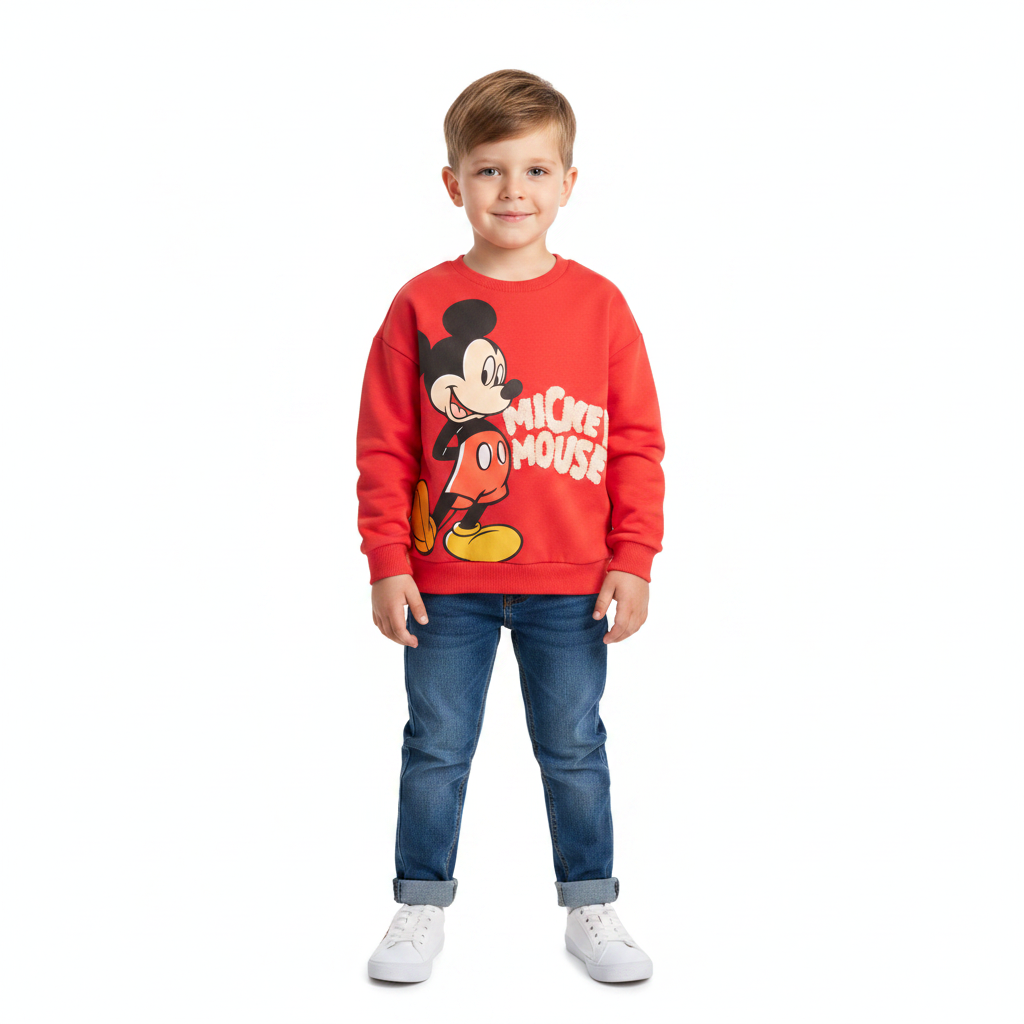Mickey Mouse | Red Sweatshirt | Little Gecko
