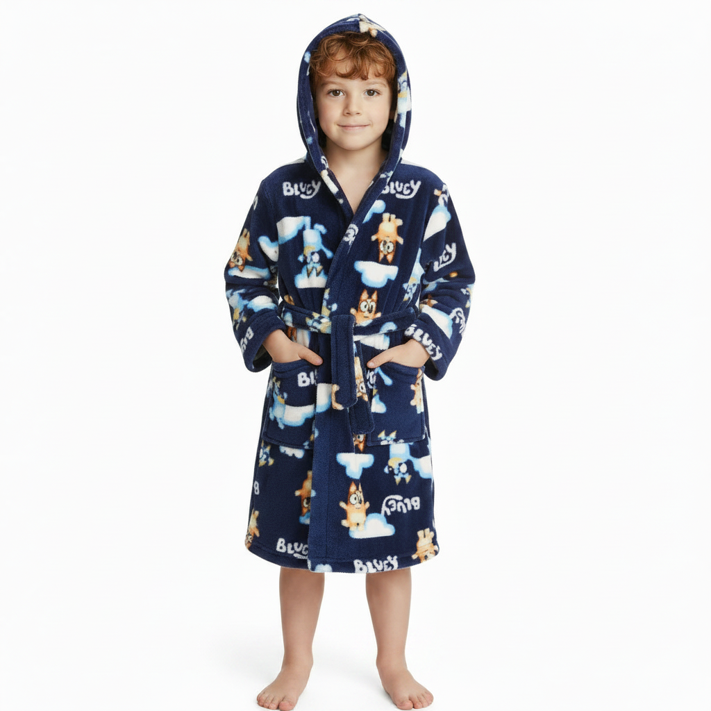 BLUEY Navy Fleece Dressing Gown