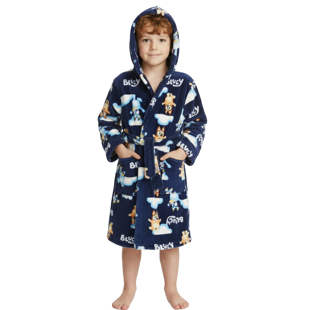 BLUEY Navy Fleece Dressing Gown