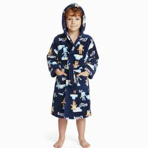 BLUEY Navy Fleece Dressing Gown