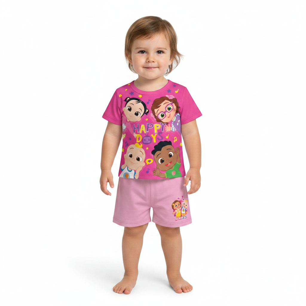 CoComelon | Pink Happy Days Shortie Pyjamas | Little Gecko