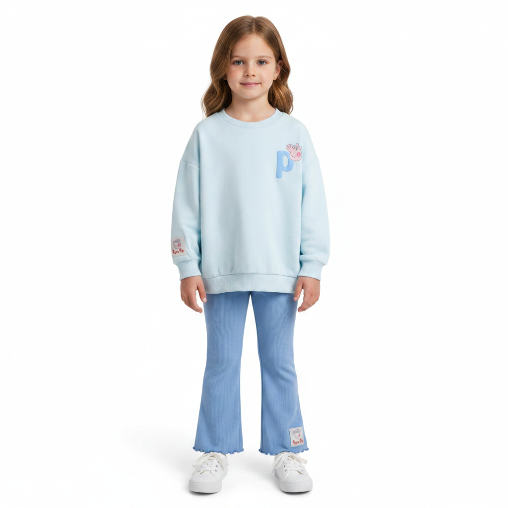 PEPPA PIG Blue Sweatshirt & Flared Leggings Set