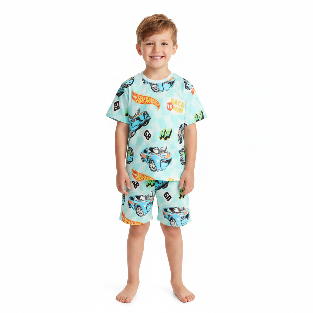 Hot Wheels | Blue Pyjama Set | Little Gecko