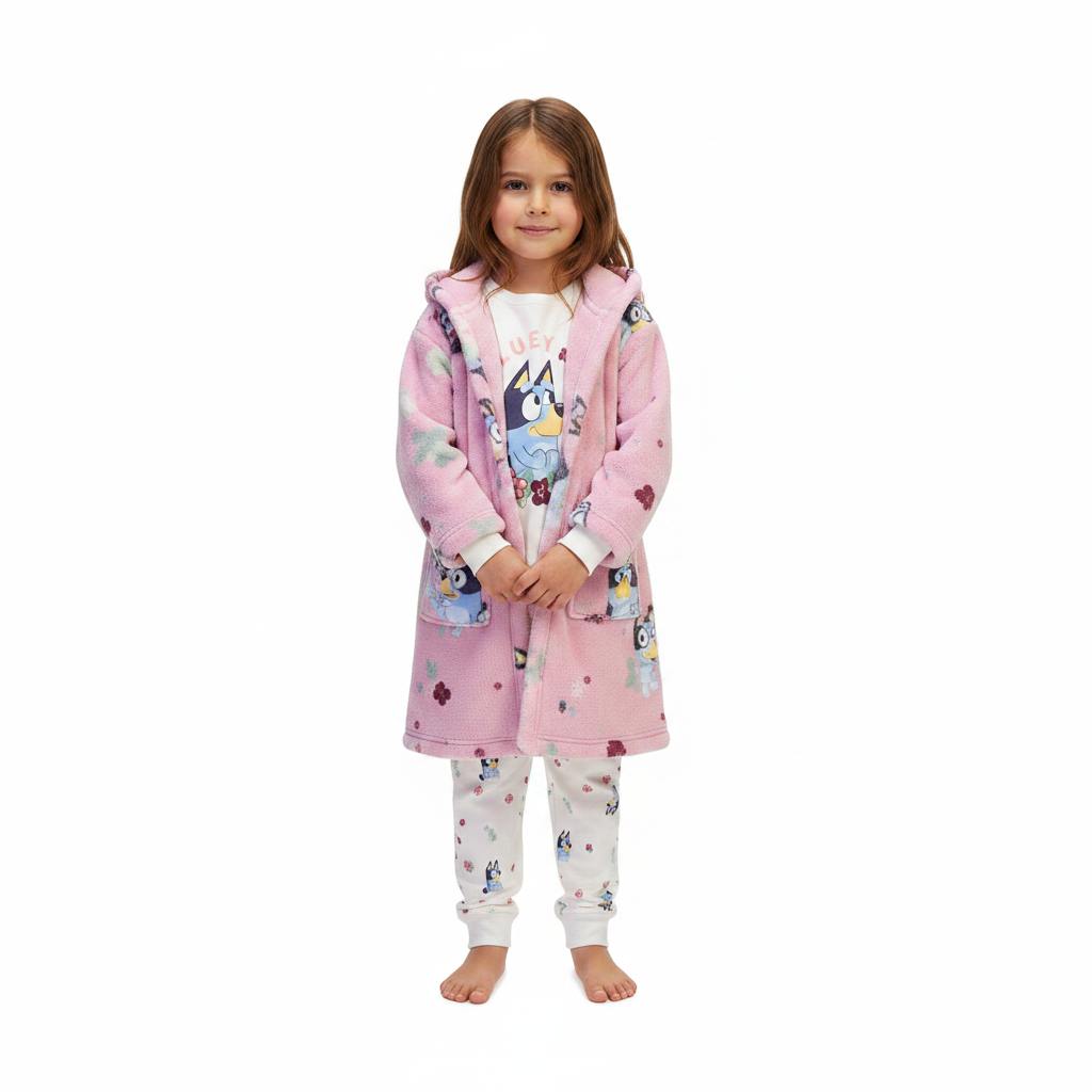 BLUEY Pink Dressing Gown & Pyjama Set