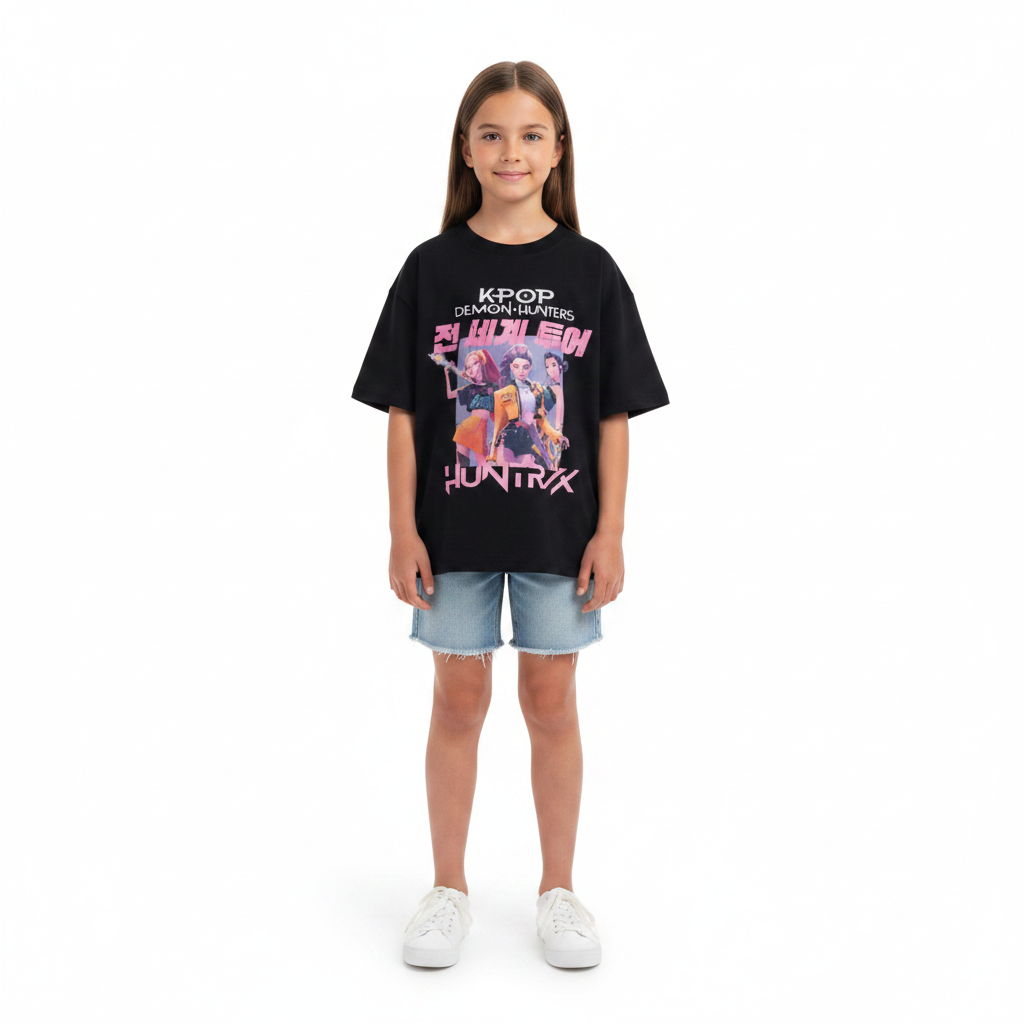 KPop Demon Hunters | Black T-Shirt | Little Gecko