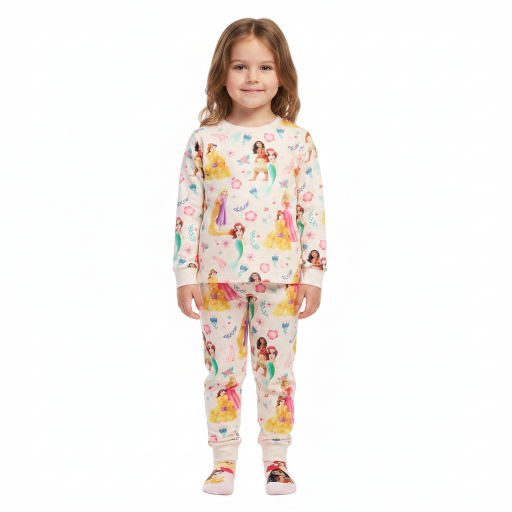 DISNEY PRINCESS Pink Velour Pyjama & Sock Set