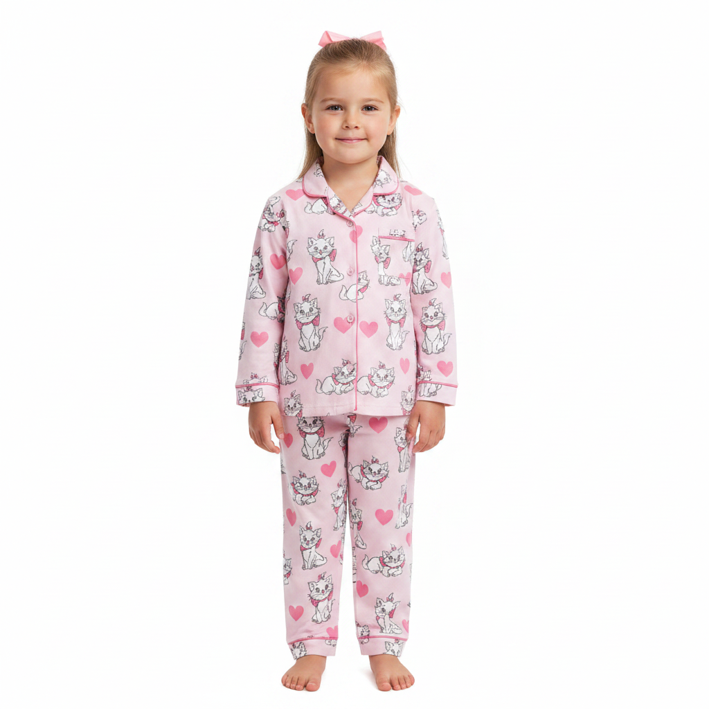 THE ARISTOCATS Pink Marie Button Up Pyjama Set