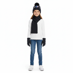 LILO & STITCH Navy Beanie, Scarf & Gloves Set