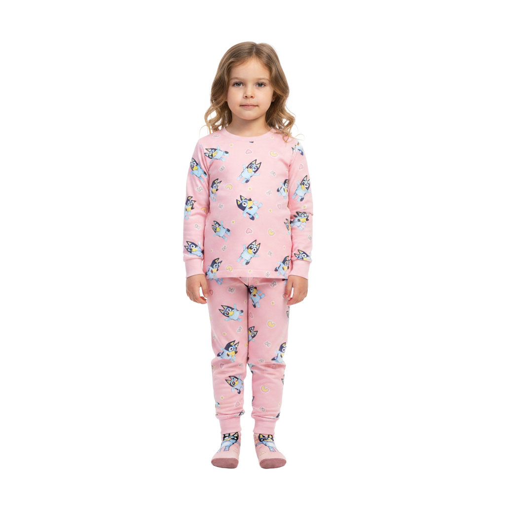 Bluey | Pink Long Pyjamas & Socks Set | Little Gecko