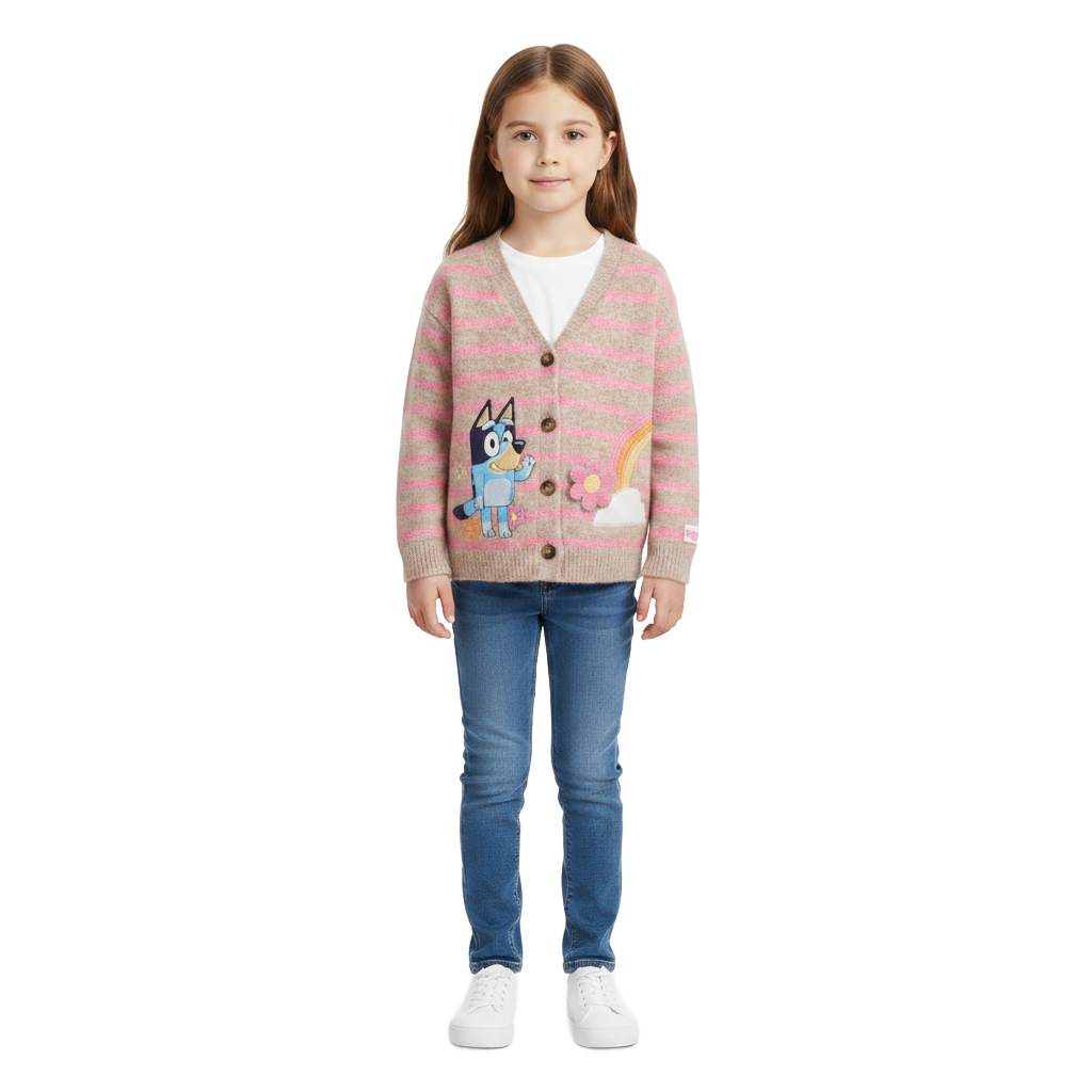 Bluey | Striped Knitted Cardigan | Little Gecko