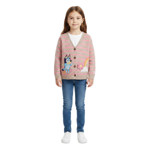 BLUEY Striped Knitted Cardigan
