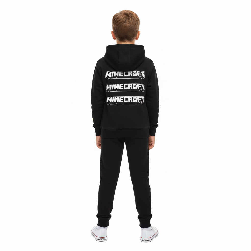 MINECRAFT Black Hooded Sweatshirt & Trackpants Set
