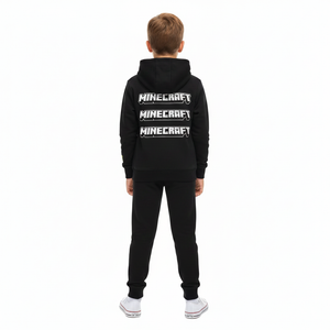 MINECRAFT Black Hooded Sweatshirt & Trackpants Set