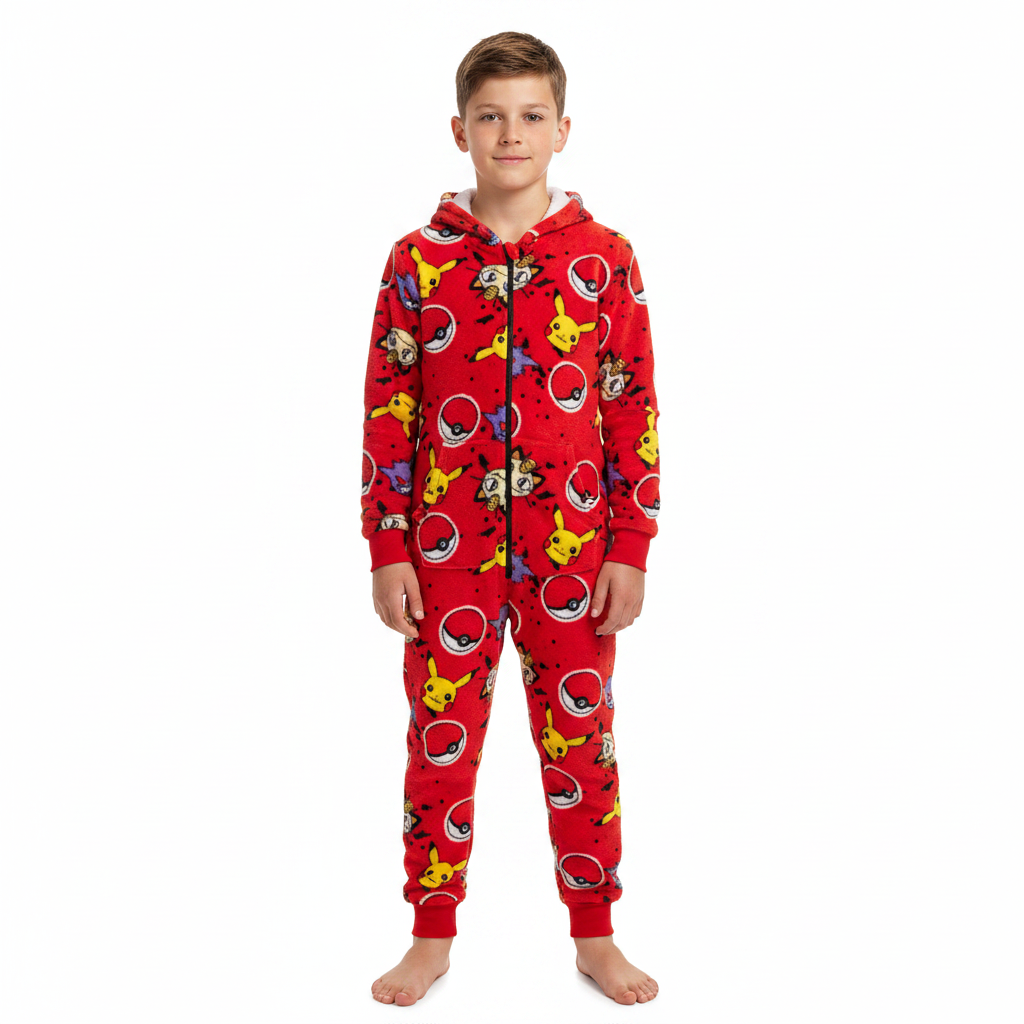 POKEMON Red Fleece All-In-One