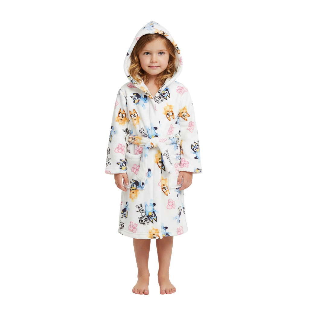 BLUEY White Fleece Dressing Gown