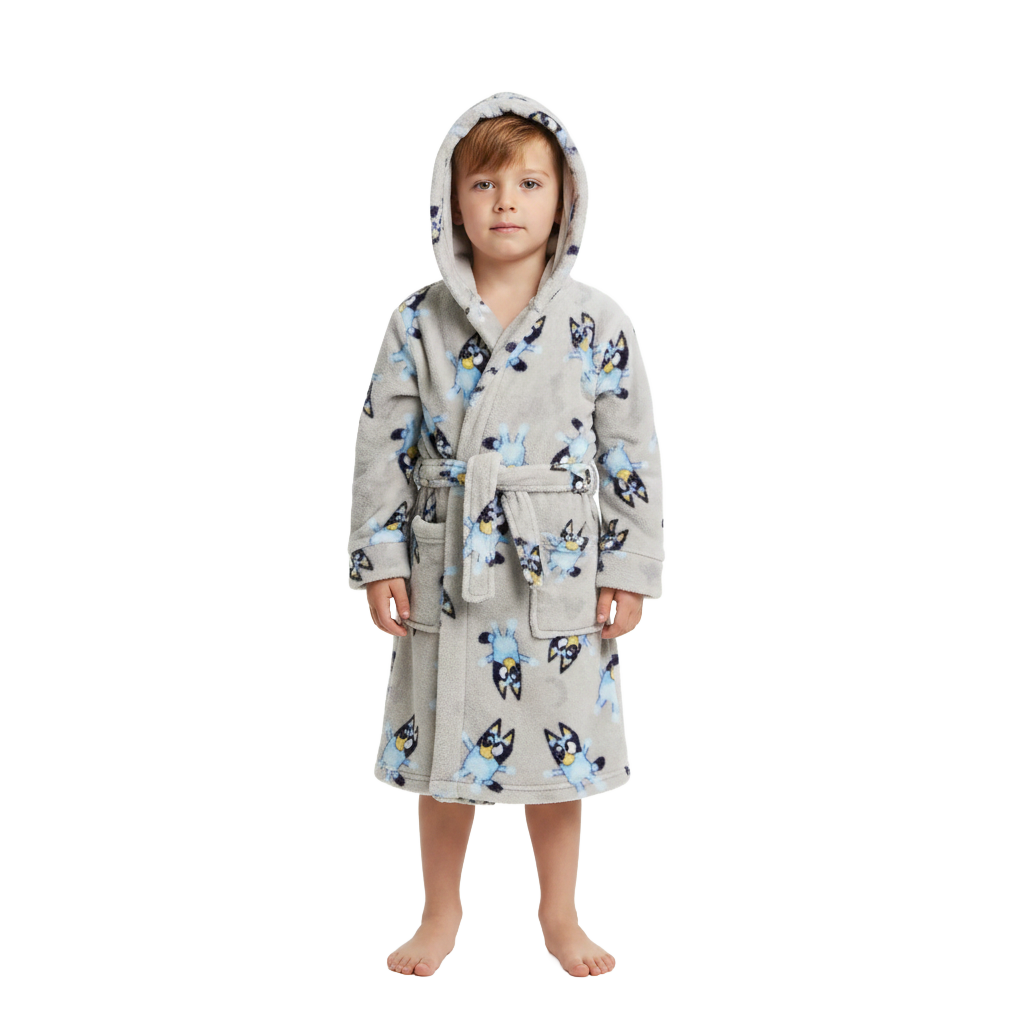 BLUEY Grey Fleece Dressing Gown