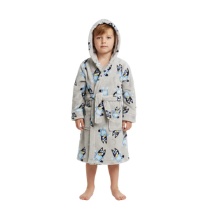 BLUEY Grey Fleece Dressing Gown