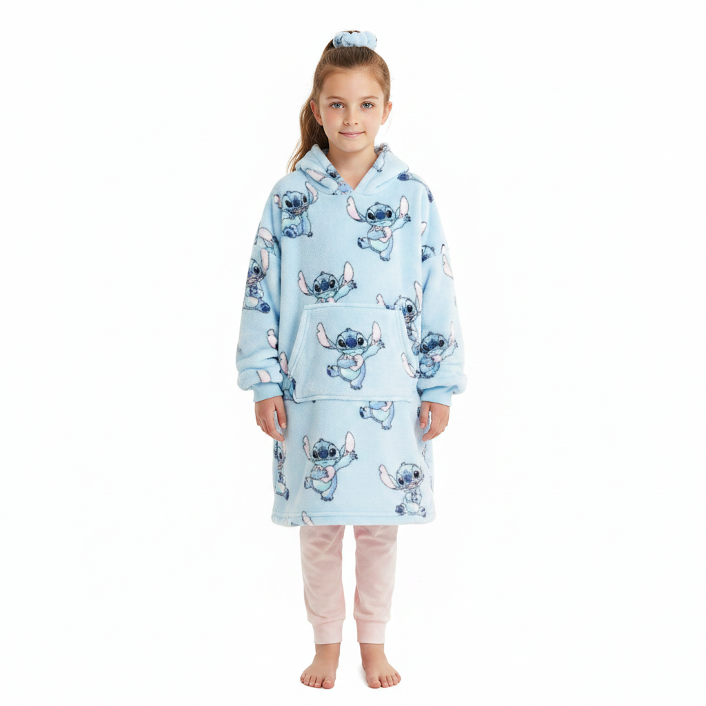 LILO & STITCH Blue Snuggle Hoodie & Scrunchie Set