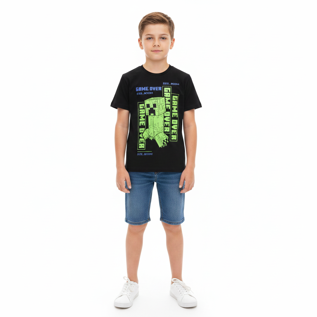 MINECRAFT Black Game Over T-Shirt