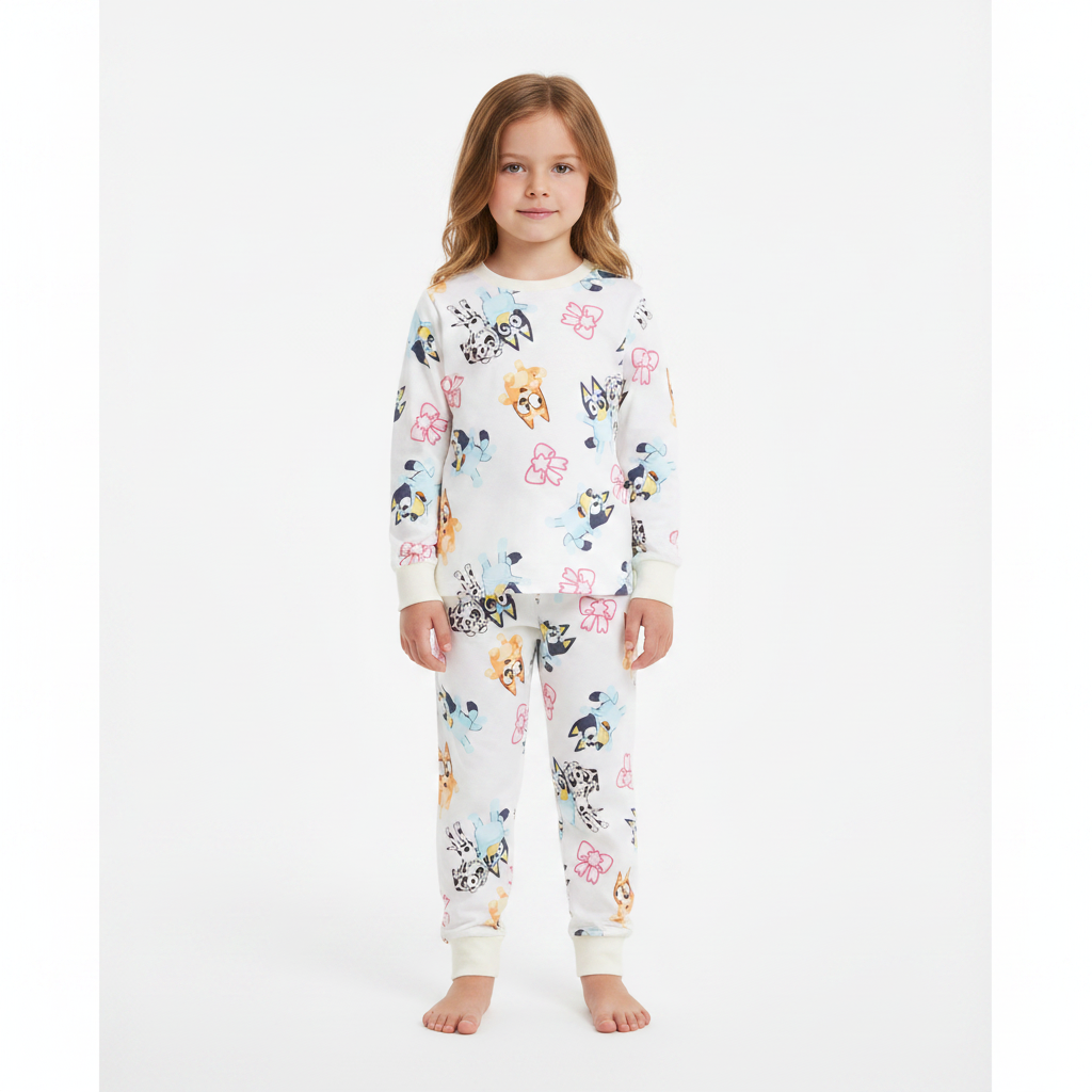 BLUEY White Velour Pyjama Set