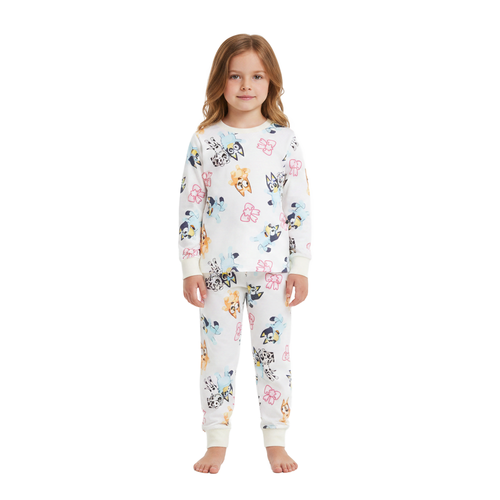 BLUEY White Velour Pyjama Set