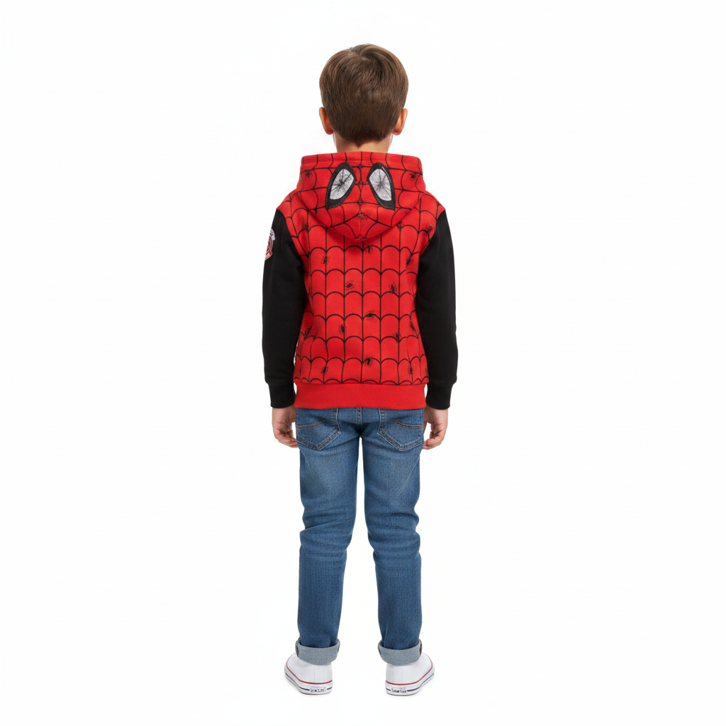 SPIDERMAN Red Hooded Zip Up Jacket