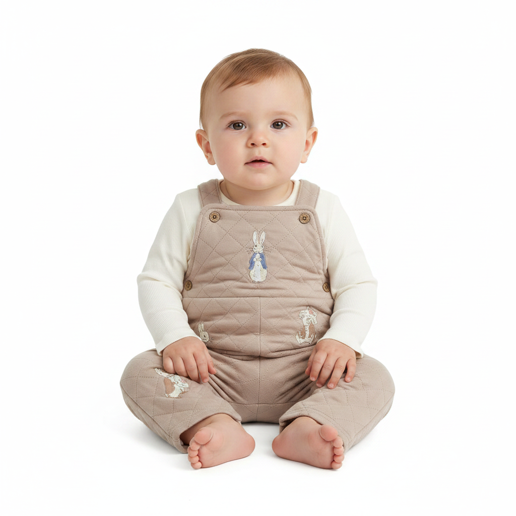 Peter Rabbit | Quilted Dungarees & Bodysuit Set | Little Gecko