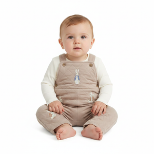 PETER RABBIT Quilted Dungarees & Bodysuit Set