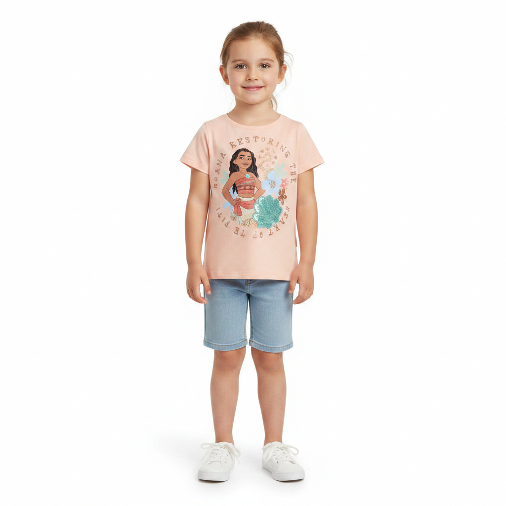 Moana | Peach T-Shirt | Little Gecko