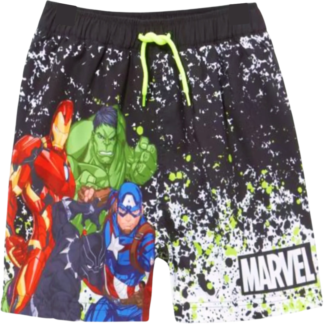 Avengers | Black Boardshorts | Little Gecko
