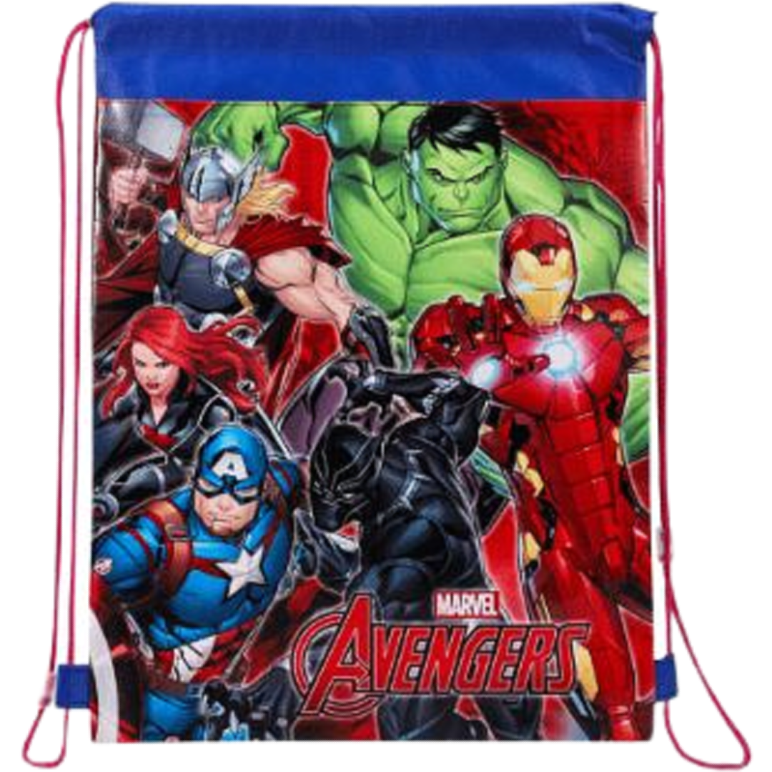Avengers | Blue/Red Drawstring Bag | Little Gecko