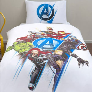 Avengers | White Single Bed Quilt Cover Set | Little Gecko