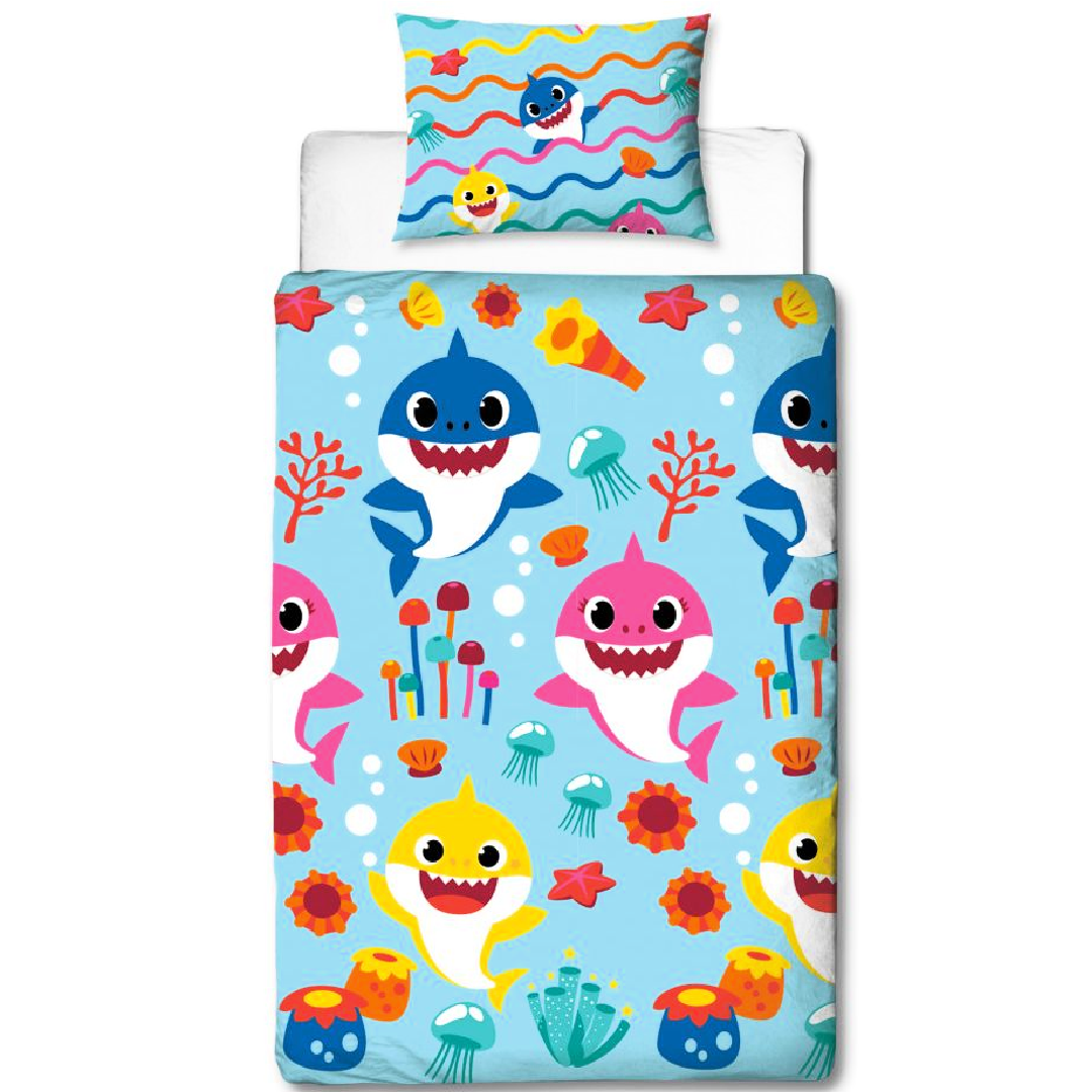 Baby Shark | Rainbow Single Bed Quilt Cover Set | Little Gecko
