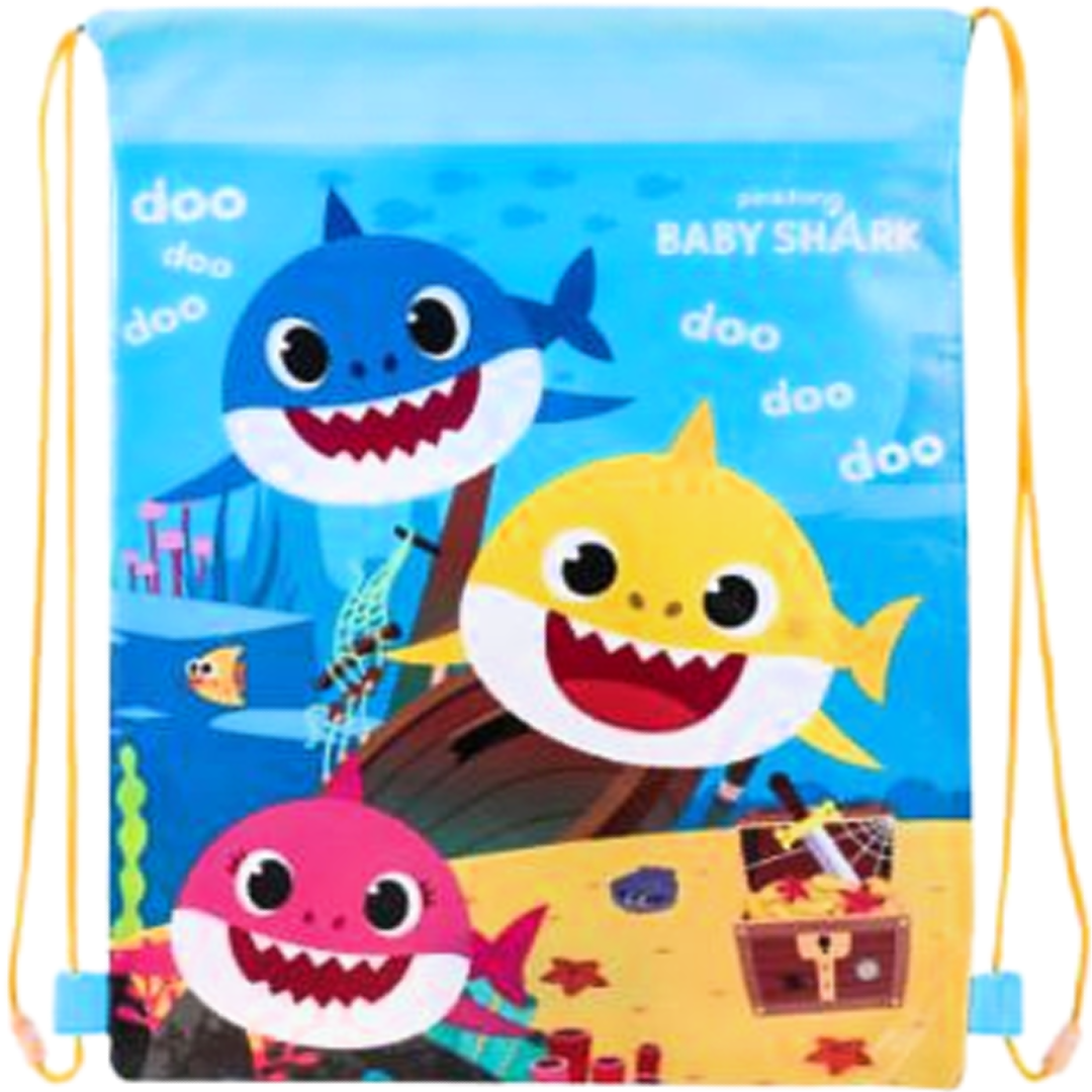 Baby Shark | Blue Drawstring Bag | Little Gecko