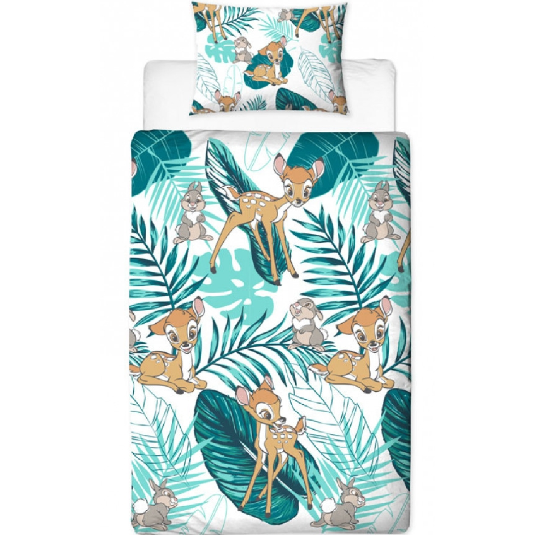 Bambi | Palm Single Bed Quilt Cover Set | Little Gecko