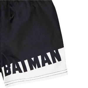 Batman | Black Logo Print Boardshorts | Little Gecko