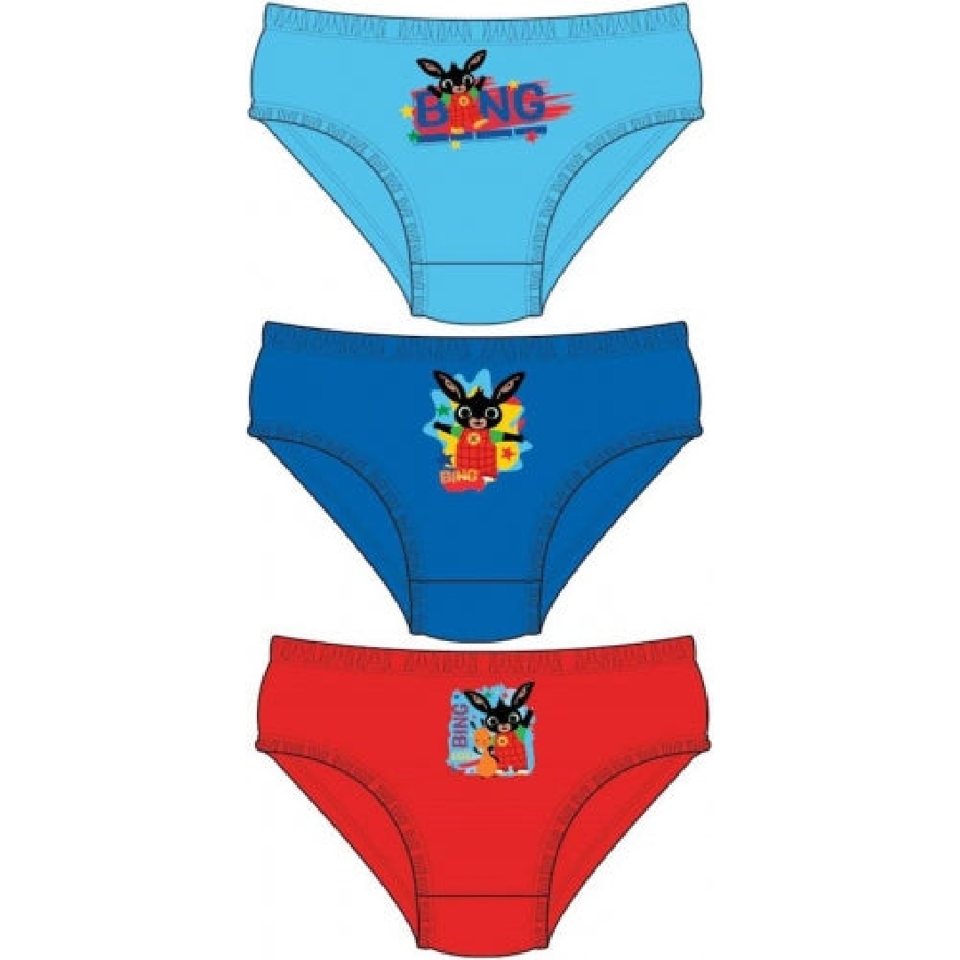 Bing Bunny, 3pk Blue/Blue/Red Underwear