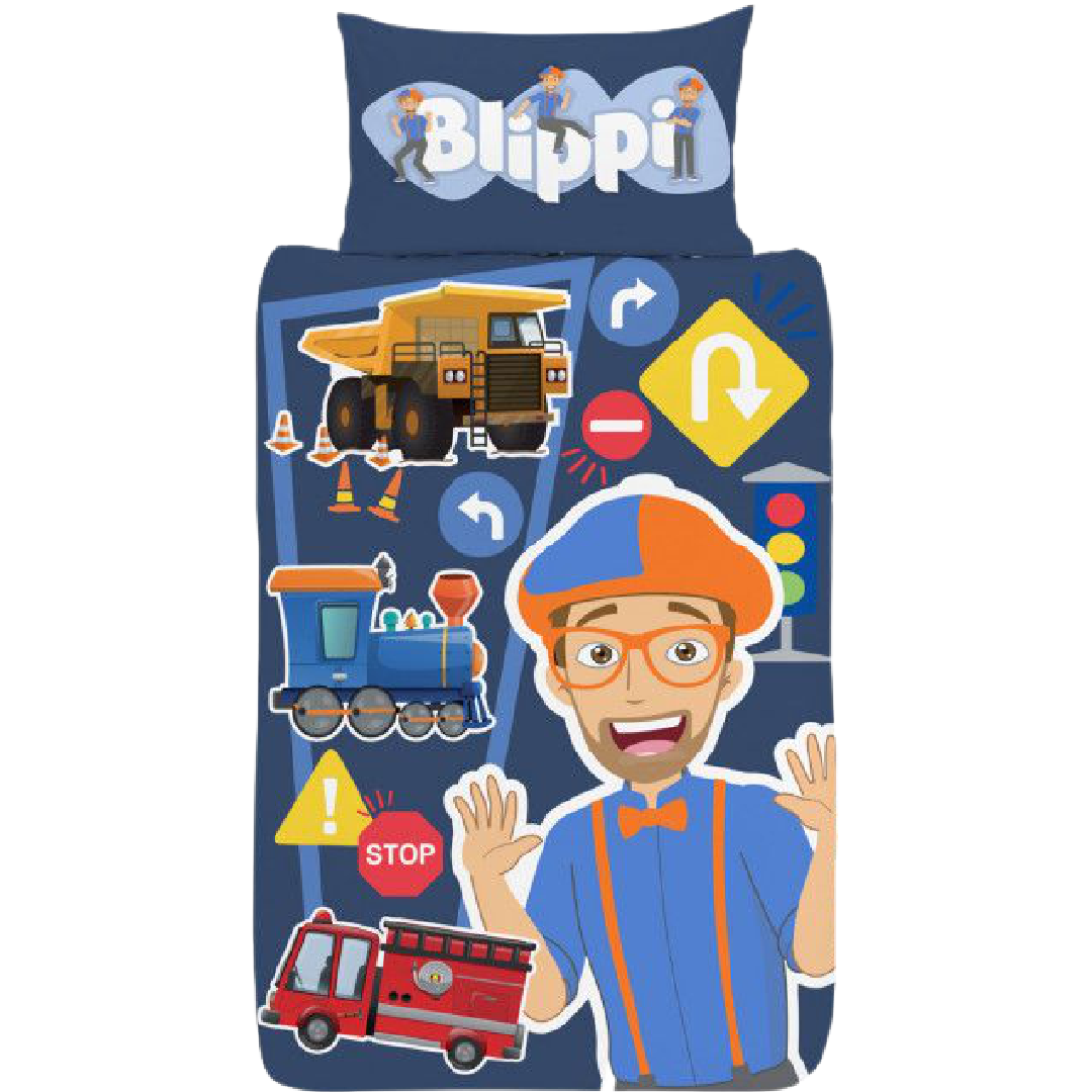 Blippi | Single Bed Panel Quilt Cover Set | Little Gecko