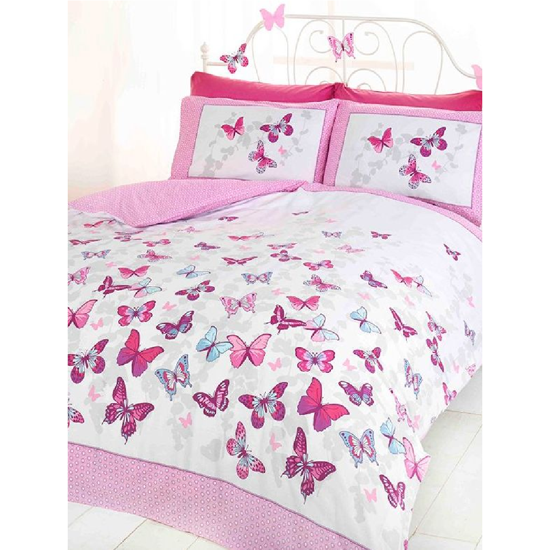 Butterfly Flutter | Double/Queen Bed Quilt Cover Set | Little Gecko