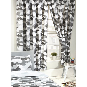 Camouflage Grey | Ready-Made Lined Curtains | Little Gecko