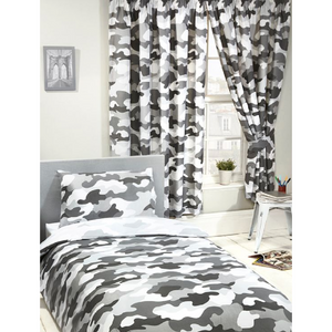 Camouflage Grey | Single Bed Quilt Cover Set | Little Gecko