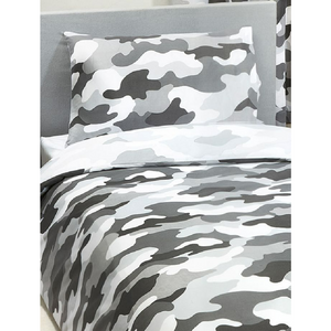 Camouflage Grey | Single Bed Quilt Cover Set | Little Gecko