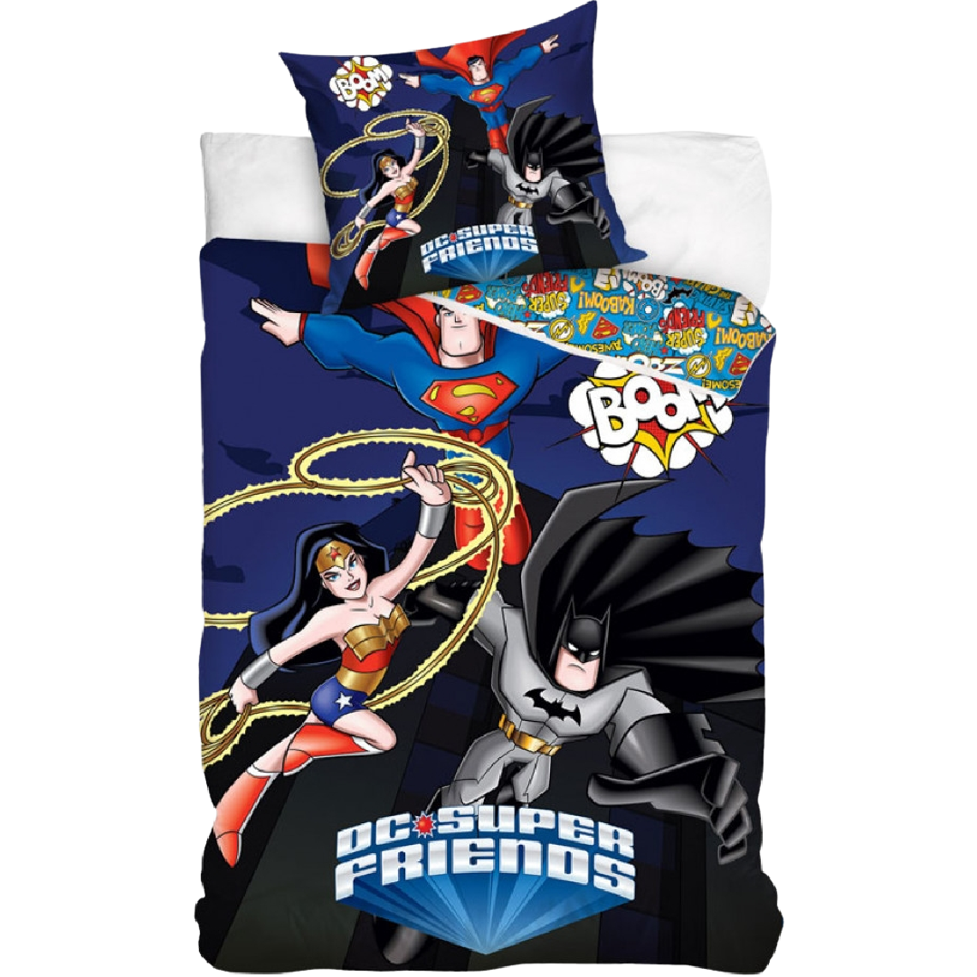 DC Comics | Super Friends Single Bed Quilt Cover Set | Little Gecko