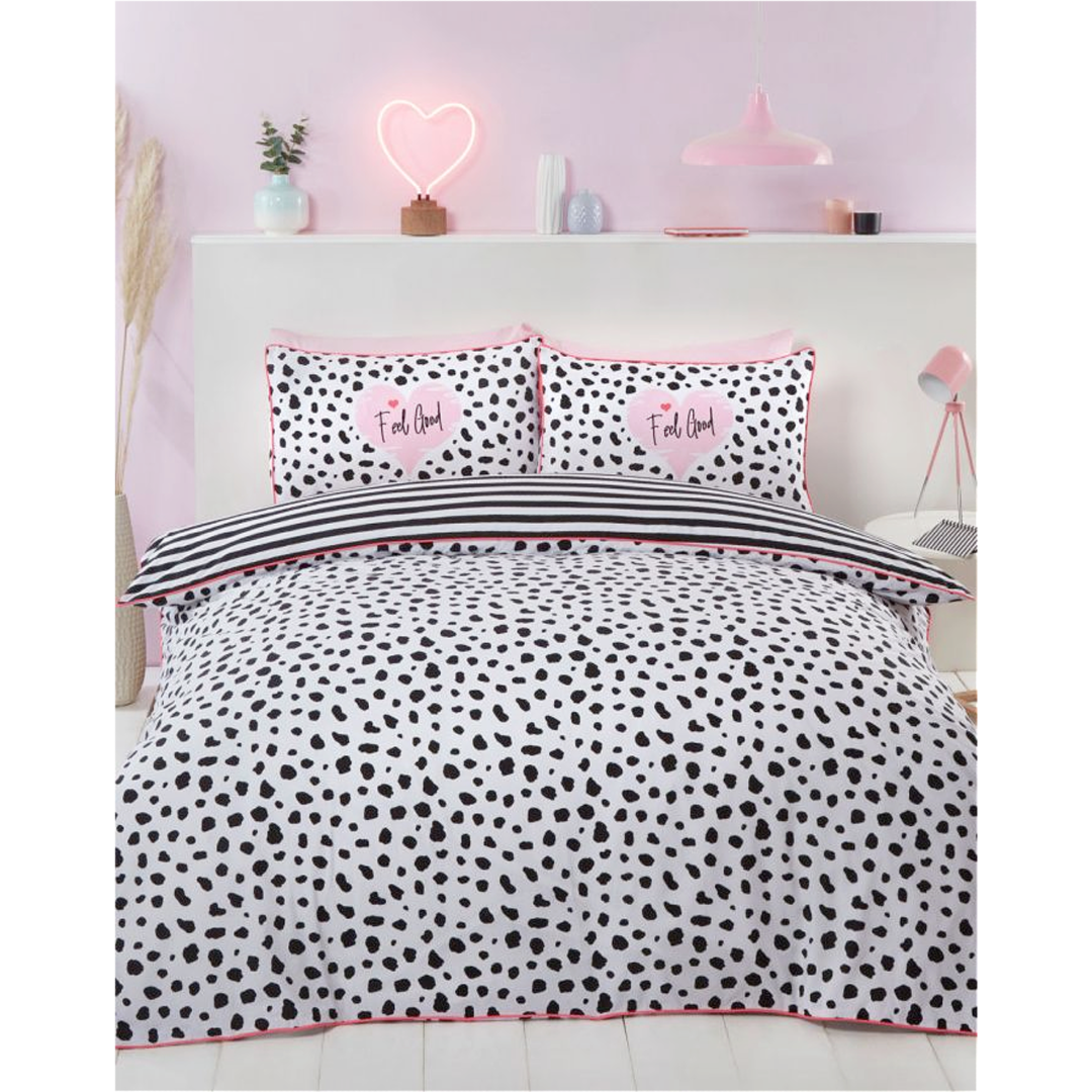 Dalmatian | Black Double/Queen Bed Quilt Cover Set | Little Gecko