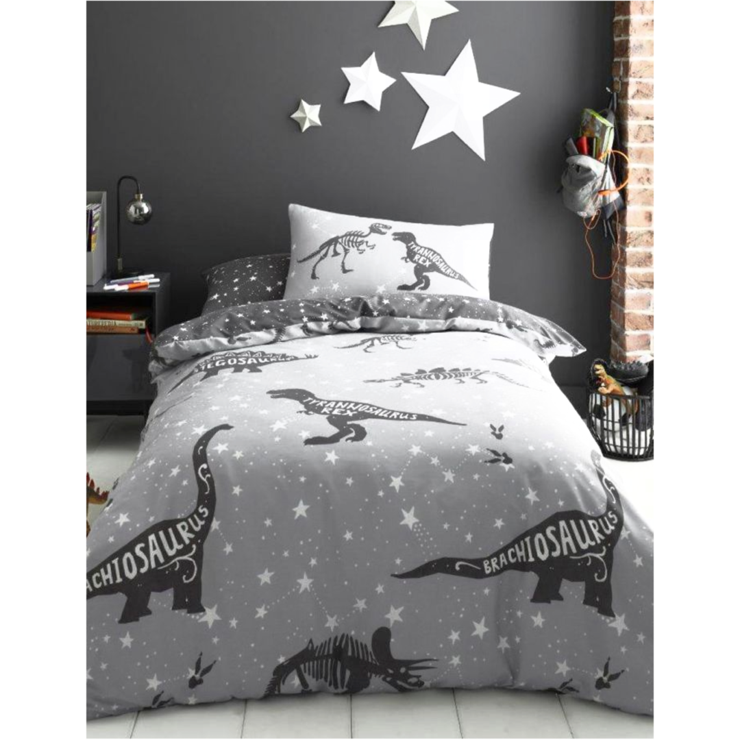 Space T-Rex | Single Bed Quilt Cover Set | Little Gecko