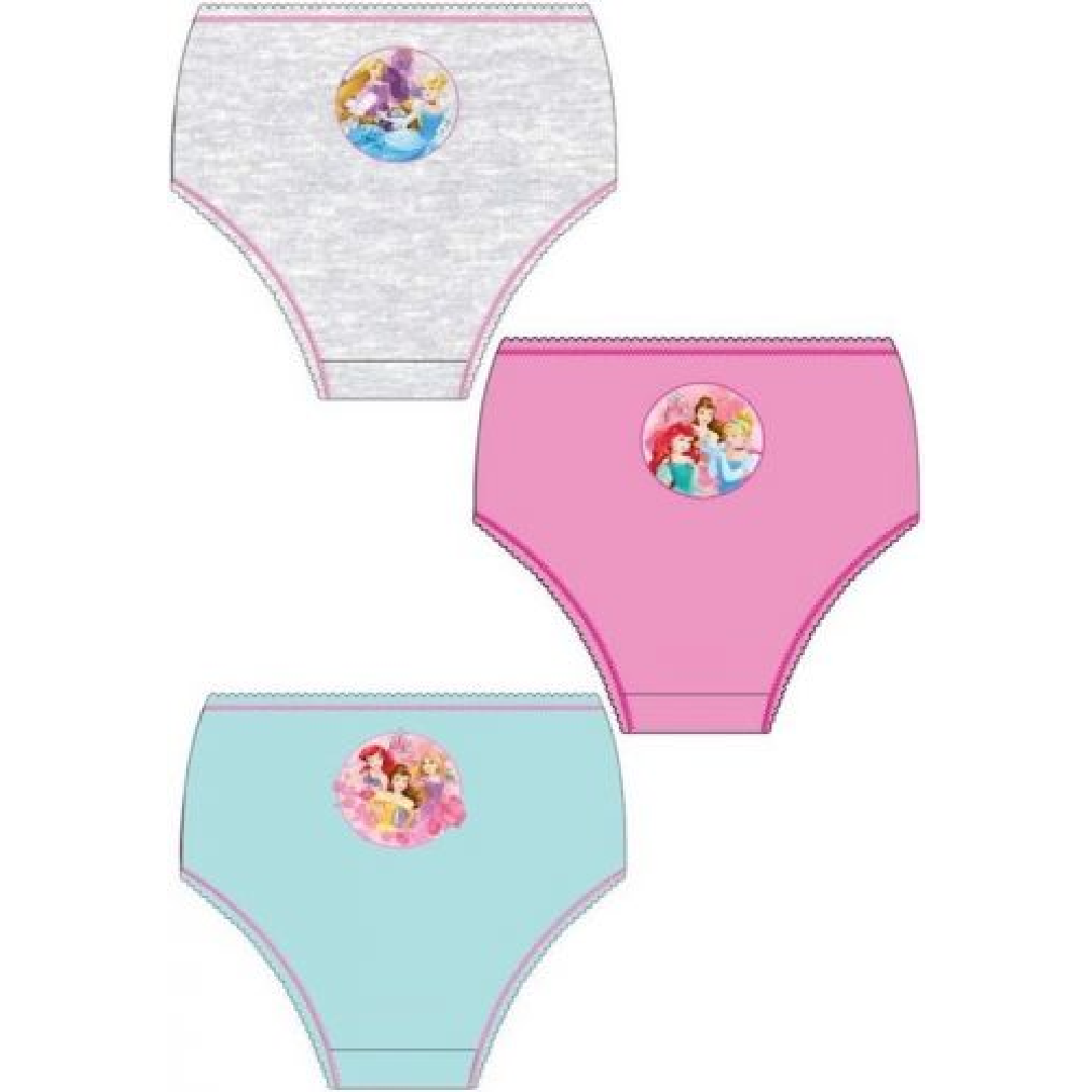 Disney Princess | 3pk Pink/Mint/Grey Underwear | Little Gecko