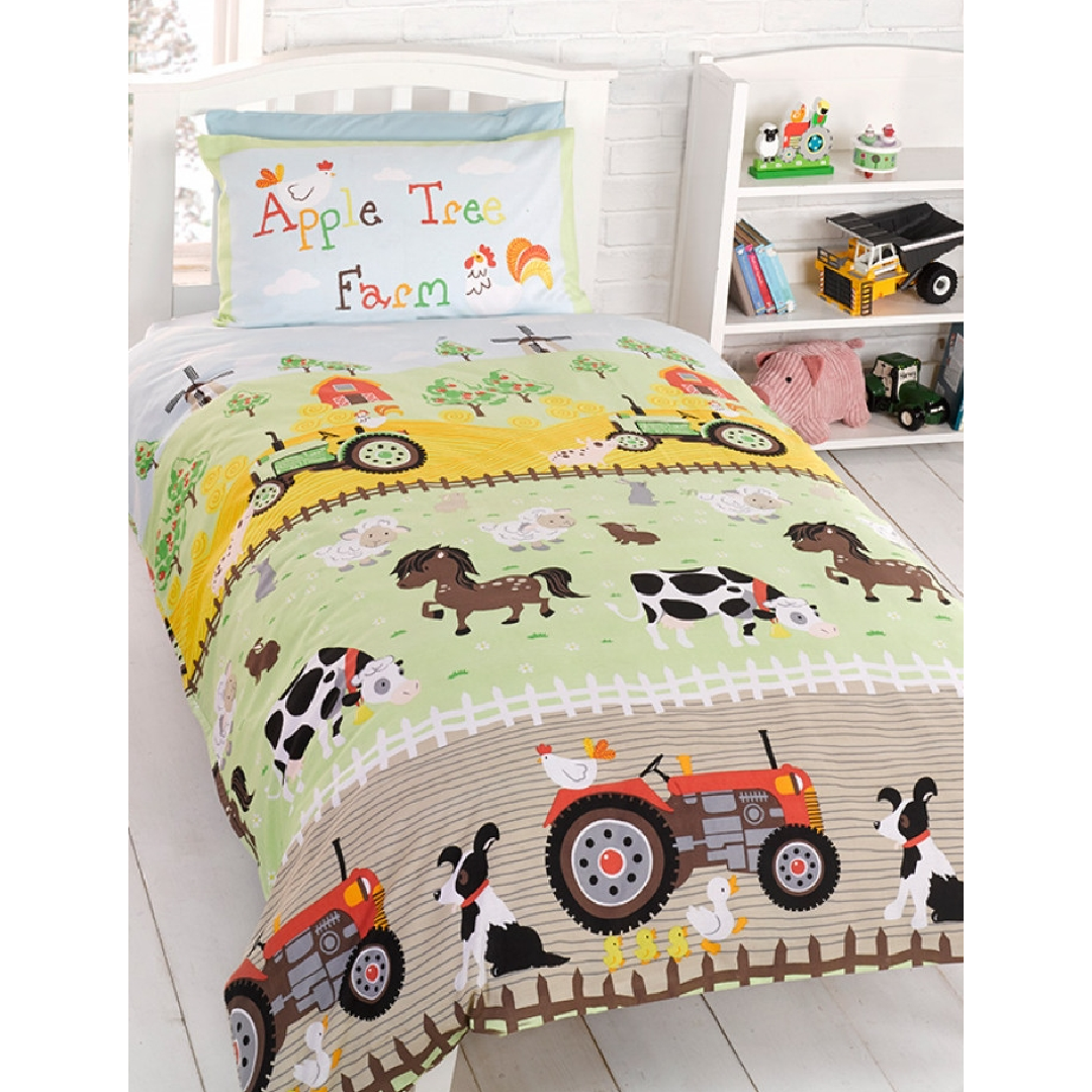 Apple Tree Farm | Toddler/Cot Bed Quilt Cover Set | Little Gecko