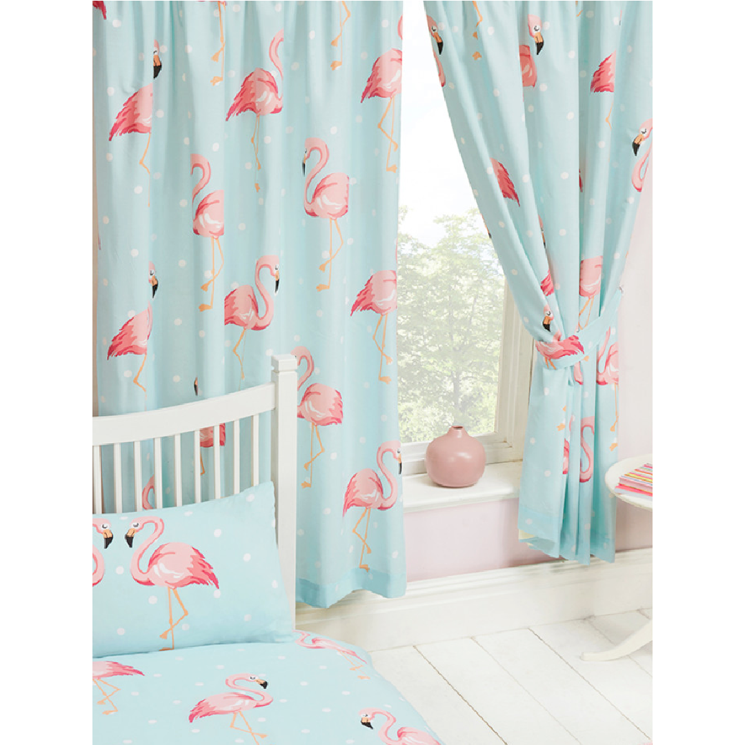 Fifi Flamingo | Ready-Made Lined Curtains | Little Gecko